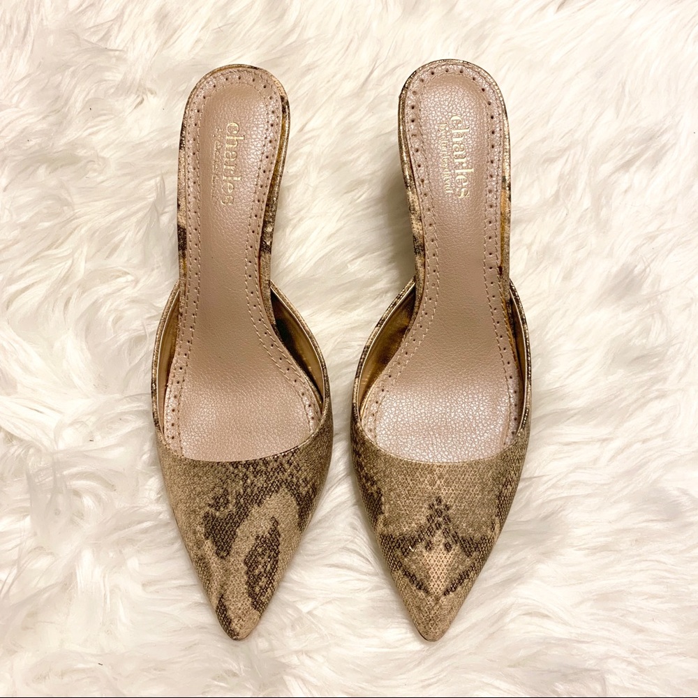 Charles David Lanie metallic snakeskin dress mule - Picture 3 of 6
